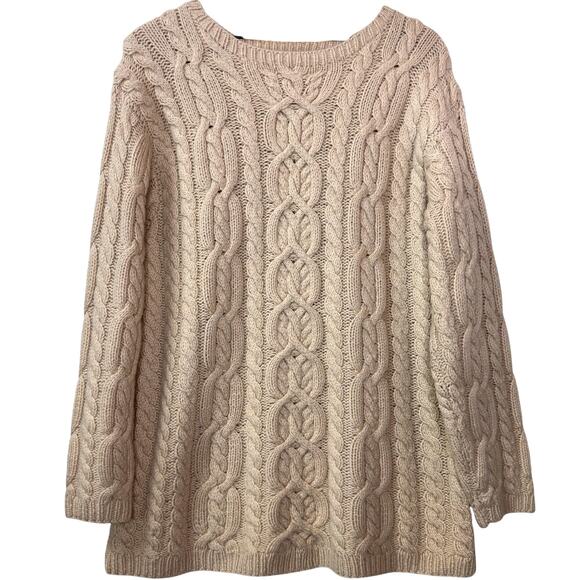 Nordstrom Sweaters - STUDIO 121 100% Cashmere Sweater Size L Cable Knit Chunky Fisherman Oversize
